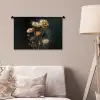 Boeket - Bloemen - Licht - Zwart Wandkleed katoen klein -sfeer4