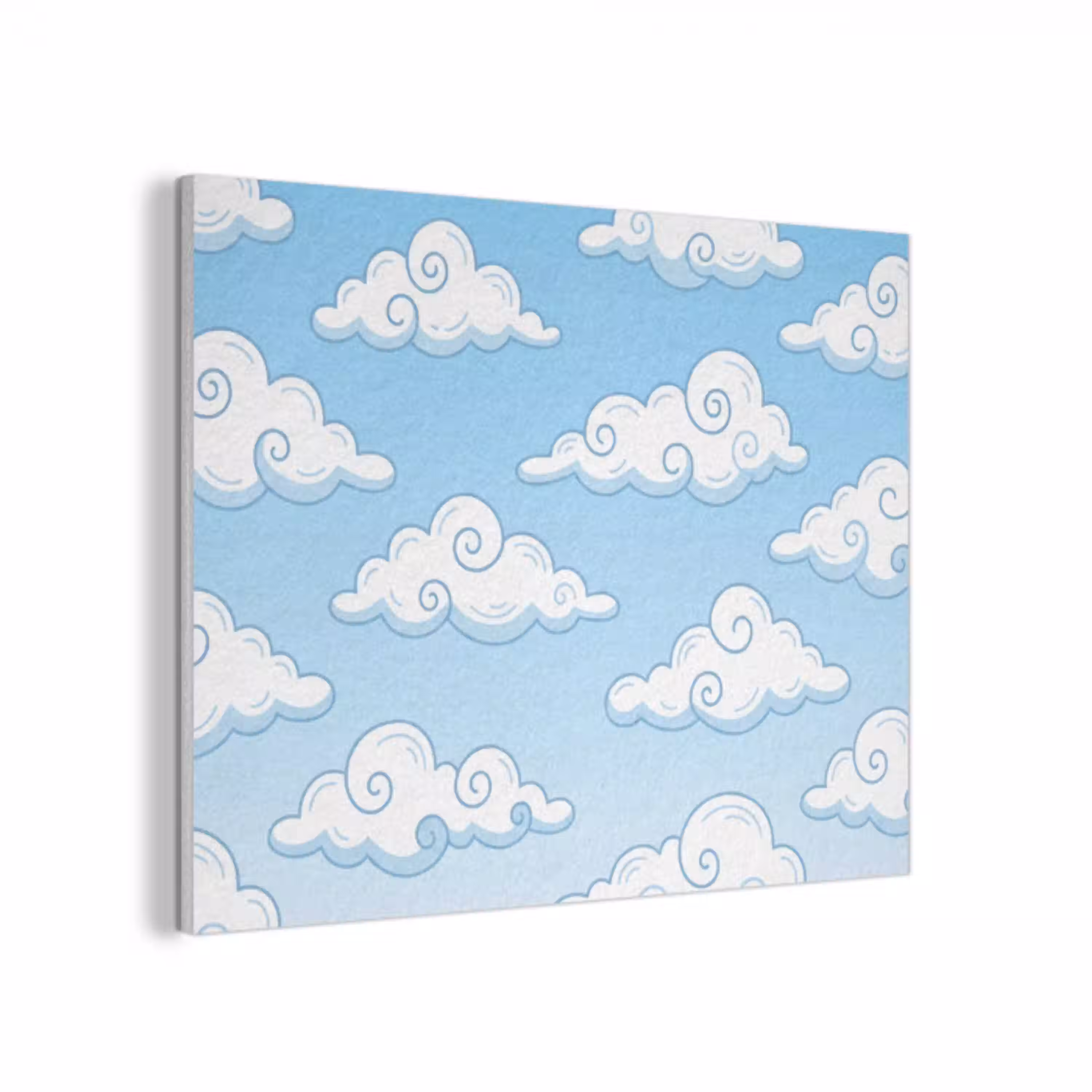 Wolk - Lucht - Cartoon - Blauw - Wit PET vilt klein -3d