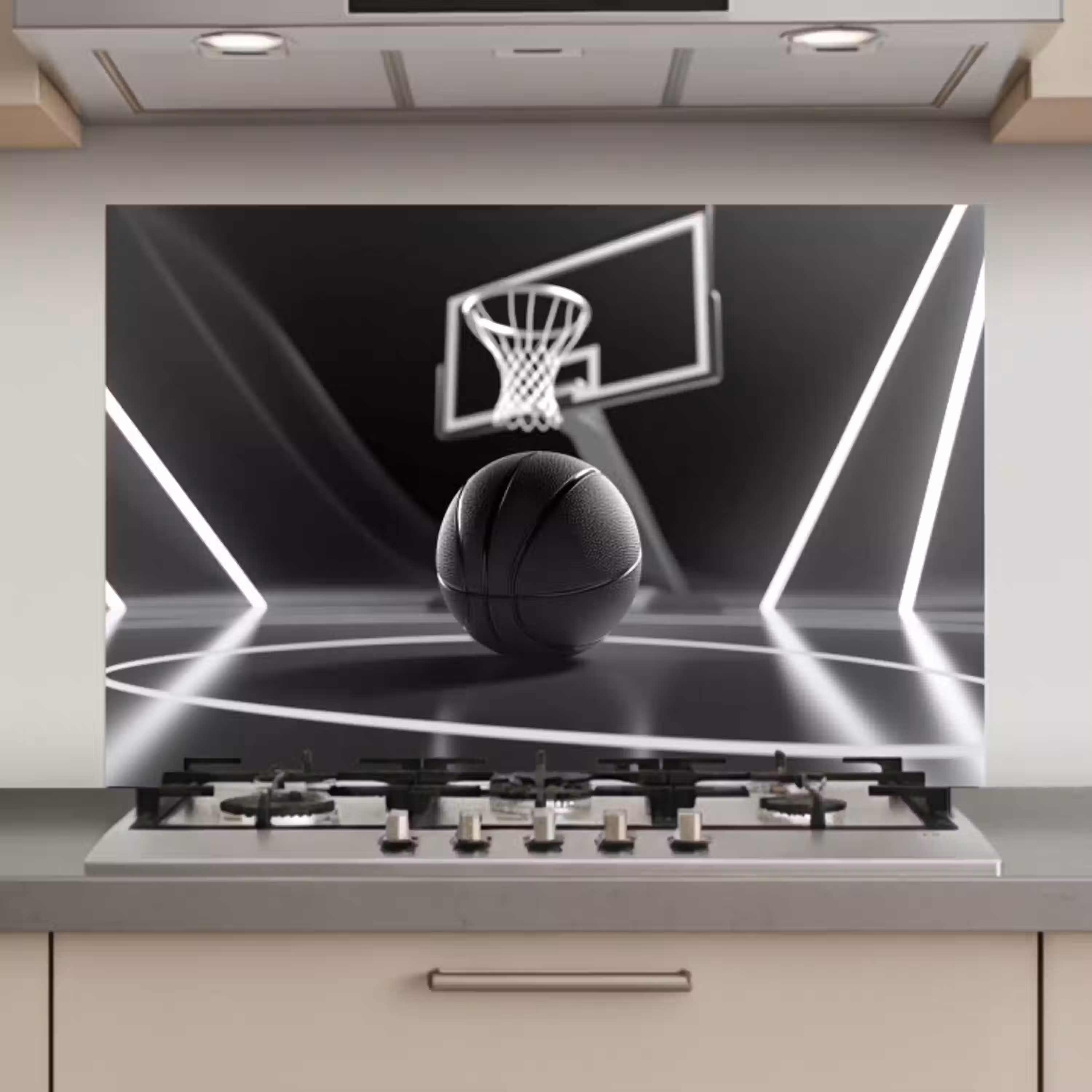 Basketbal - Basketbalveld - Lichtlijnen keuken achterwand spatscherm klein -3d_website
