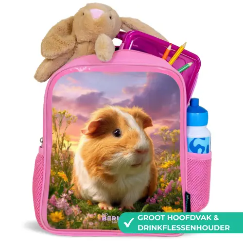 Cavia - Natuur - Dier Kinderrugzak - Roze middel -inhoud_NL