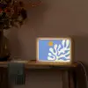 Minimalistisch - Organisch patroon - Blauw Light Box met kabel (Tafellamp) klein -sfeer4