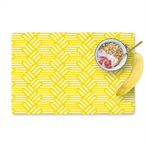Geel - Patroon - Geometrisch Placemat vinyl groot 368 -zzzproduct_Kitchenyeah-website