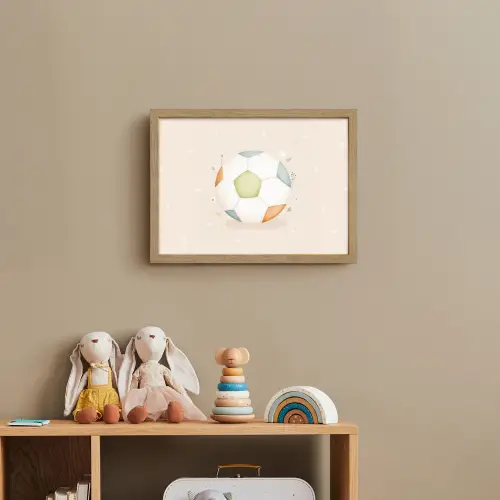 Voetbal - Rond - Pastel - Stippen Light Box met batterij (Wandlamp kind) middel -sfeer2_kind