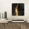 Buddha - Boeddha beeld - Goud - Spiritueel - Zwart plexiglas 5mm klein -sfeer1