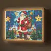 Kerstman - Glas - Kleurrijk Light Box met batterij (Wandlamp) middel -z3d_website