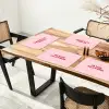 No rain no flowers - Minimalistisch - Roze - Bloem Placemat vinyl groot -zzsfeer4_Kitchenyeah-website
