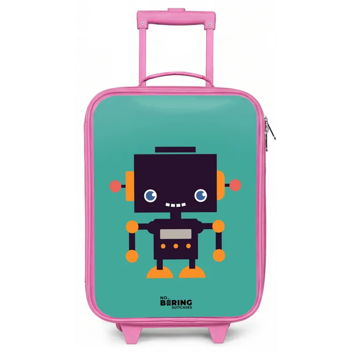 Groene robot Kinderkoffer - Roze klein -zz3dotto