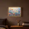 Bloemen - Natuur - Waterverf - Kunst Light Box met batterij (Wandlamp) middel -sfeer4