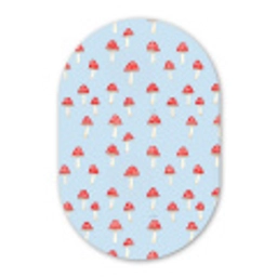 Paddenstoel -Sprookje - Blauw Wandcirkel Ovaal Aluminium middel 839 -3d