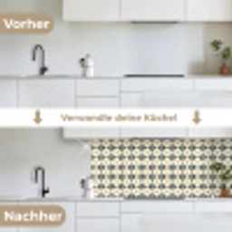 Sierlijk - Ornament - Blauw keuken achterwand 2 middel 871 -voor-na_DE