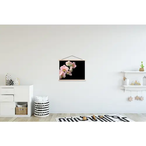 Orchidee - Bloemen - Roze - Stilleven - Flora textielposter latten blank klein -kinderkamer