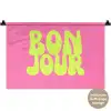Bonjour - Roze - Fel groen Wandkleed katoen klein -t3d_DE