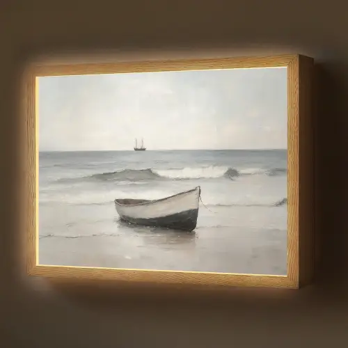 Roeiboot - Zee - Horizon Light Box met batterij (Wandlamp) middel -z3d_website