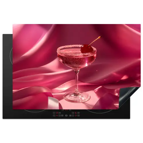 Cocktail - Pink - Luxe Inductie beschermer vinyl 3mm klein -3d