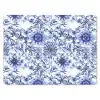 Bloemen - Blauw - Patroon - Wit muismat rubber klein 262 -3d