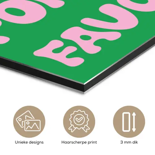 Amor - Valentijn - Groen - Tekst aluminium wit klein -closeup_NL