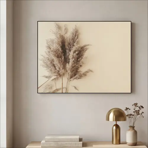 Graan - Pastel - Natuur Textielframe zwart klein -sfeer2