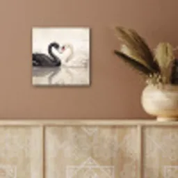Zwanen - Hartvorm - Dieren aluminium wit klein -sfeer4