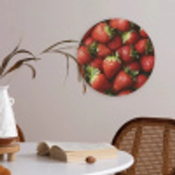 Aardbei - Fruit - Rood Akoestische PET Vilt - Rond klein -sfeer3