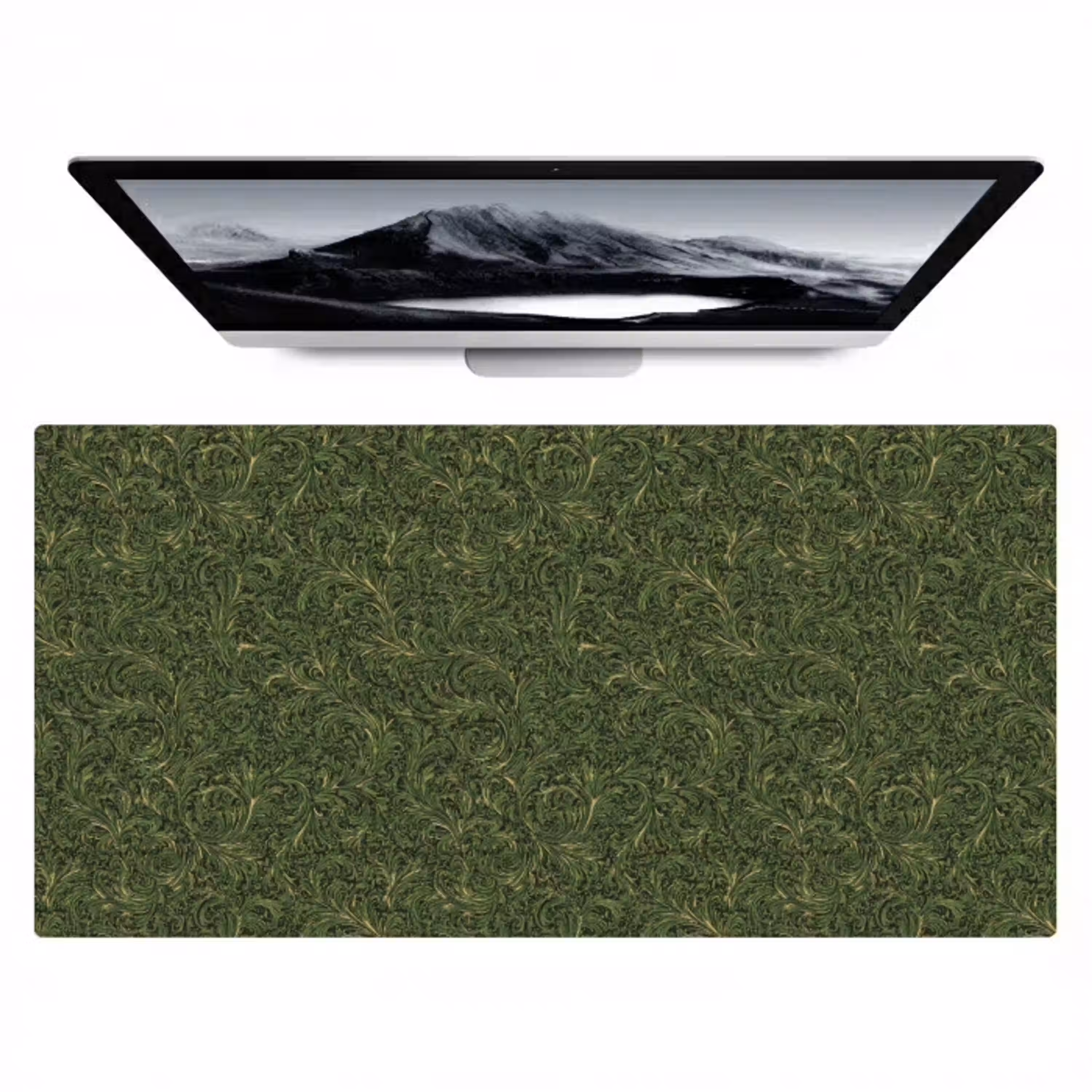 Donker - Groen - Krullend - Botanisch Muismat XXL klein 681 -zzz3d
