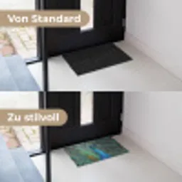 Pauw - Veren - Blauw Deurmat klein -voor-na_DE