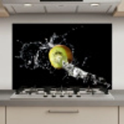 Kiwi - Fruit - Stilleven - Water - Zwart keuken achterwand spatscherm klein -3d_website