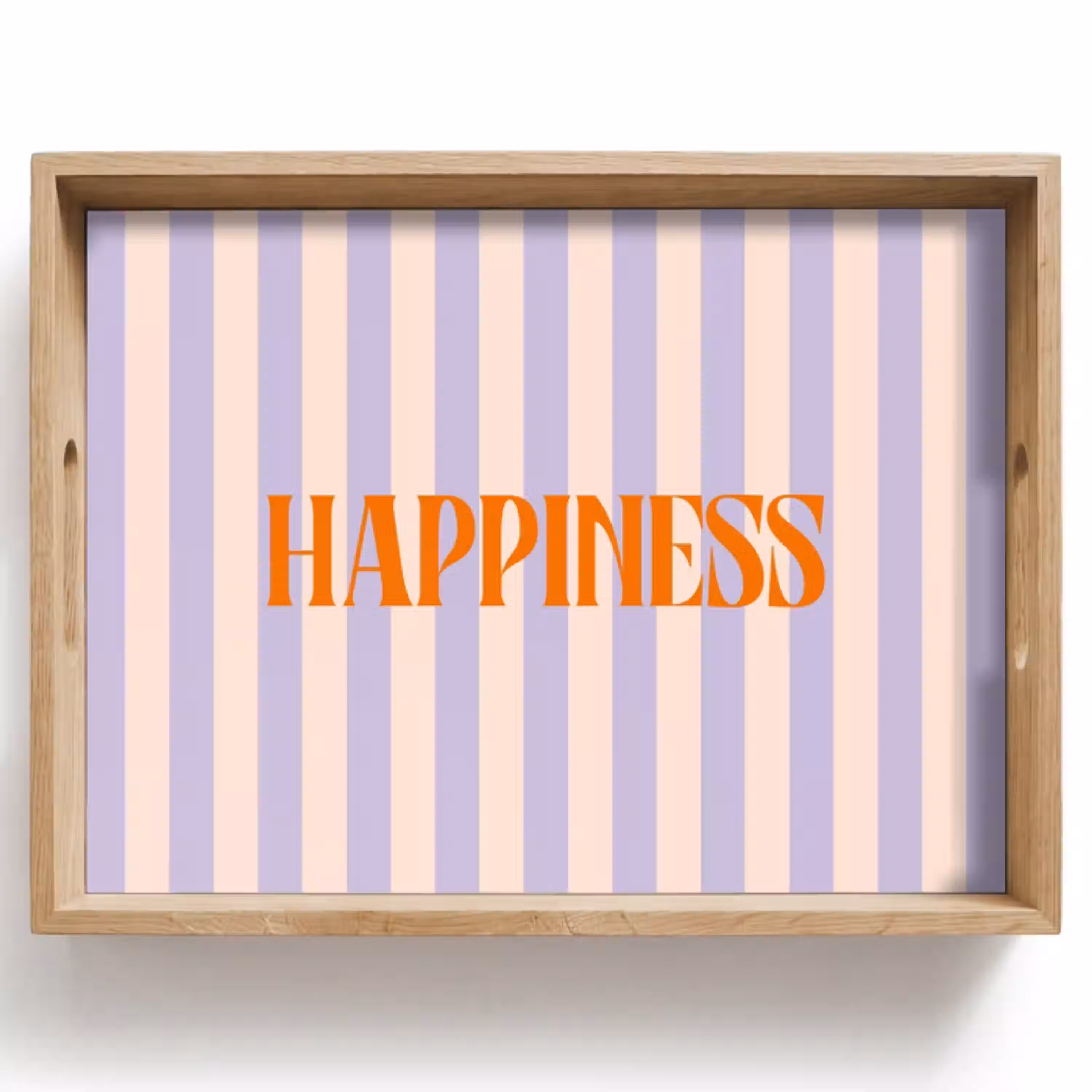 Lila - Oranje - Strepen - Happiness Dienblad Rechthoek middel -z3d_shopping