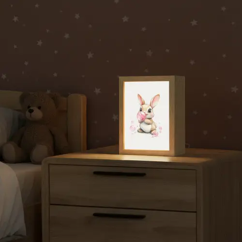 Konijn - Roze - Bellen Light Box met kabel klein -sfeer1_kind