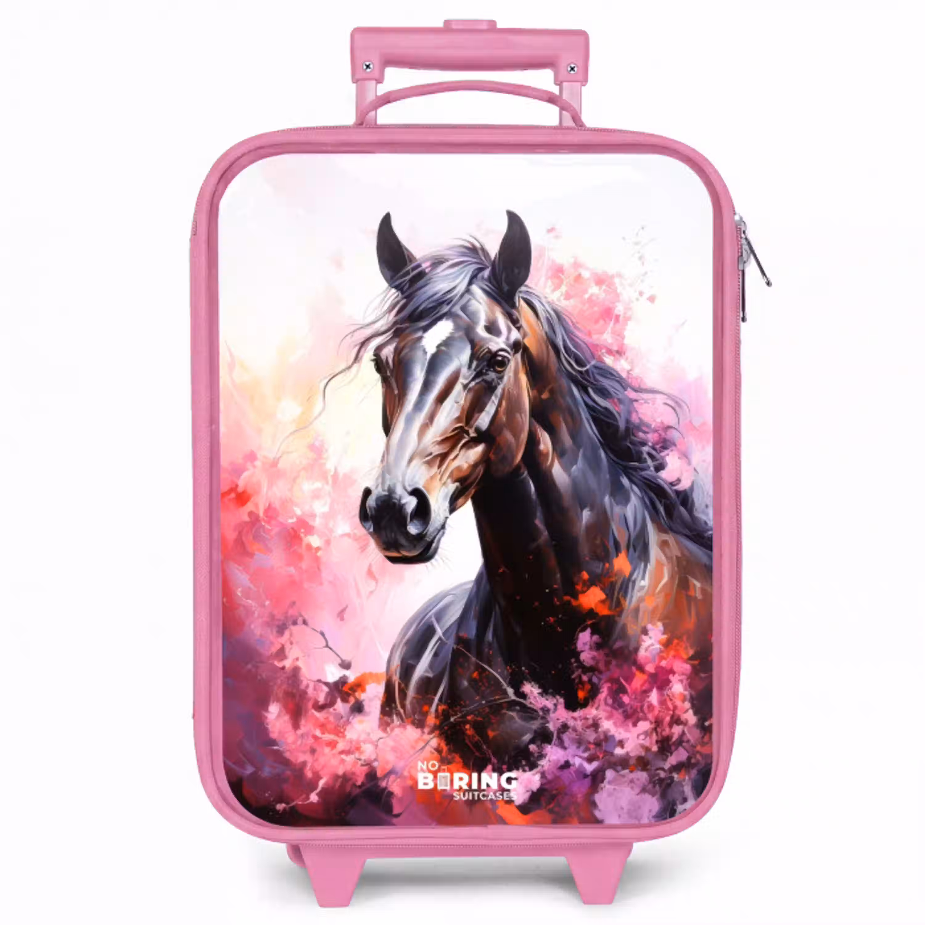 Aquarel paard in kleurexplosie Kinderkoffer - Roze klein -zzz_website3d