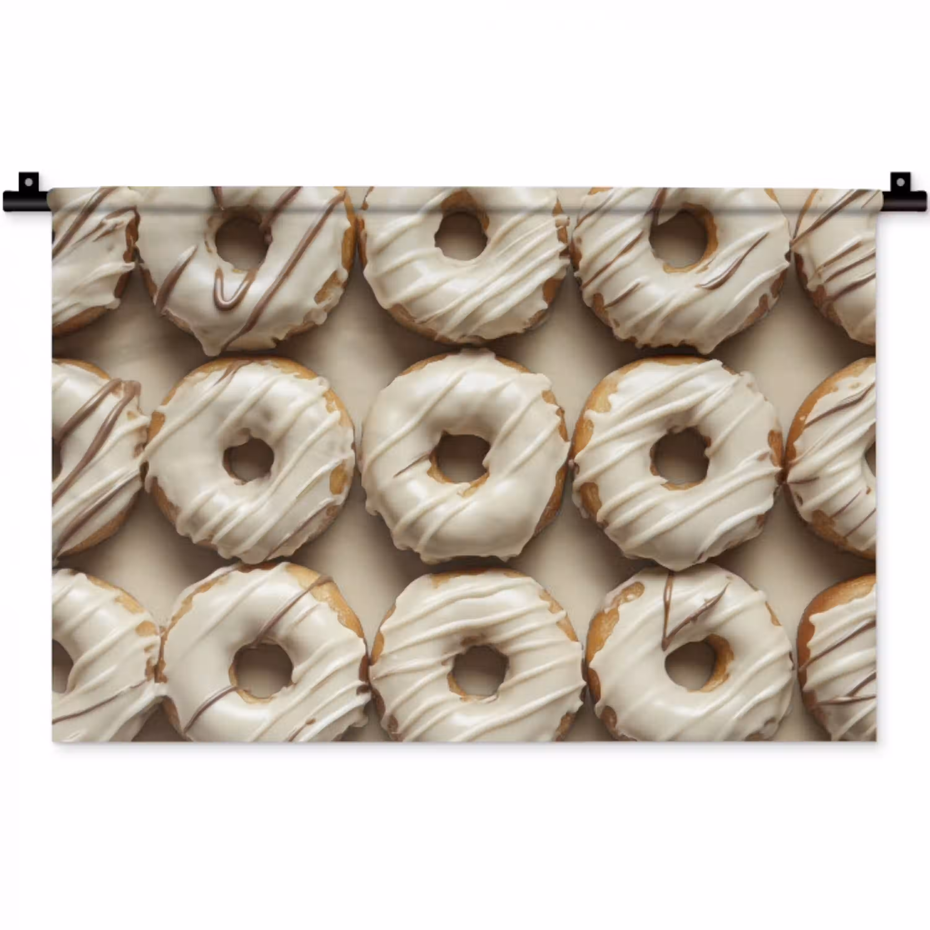 Donuts - Chocolade - Wit - Beige Wandkleed katoen klein -zz3d
