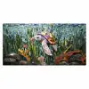 Schildpad - Zeewier - Mozaïek Muismat XXL klein -3d_leeg