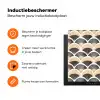 Waaier - Patroon - Zwart - Beige Inductie beschermer vinyl 3mm klein 276 -zzzzzzz-td-ups