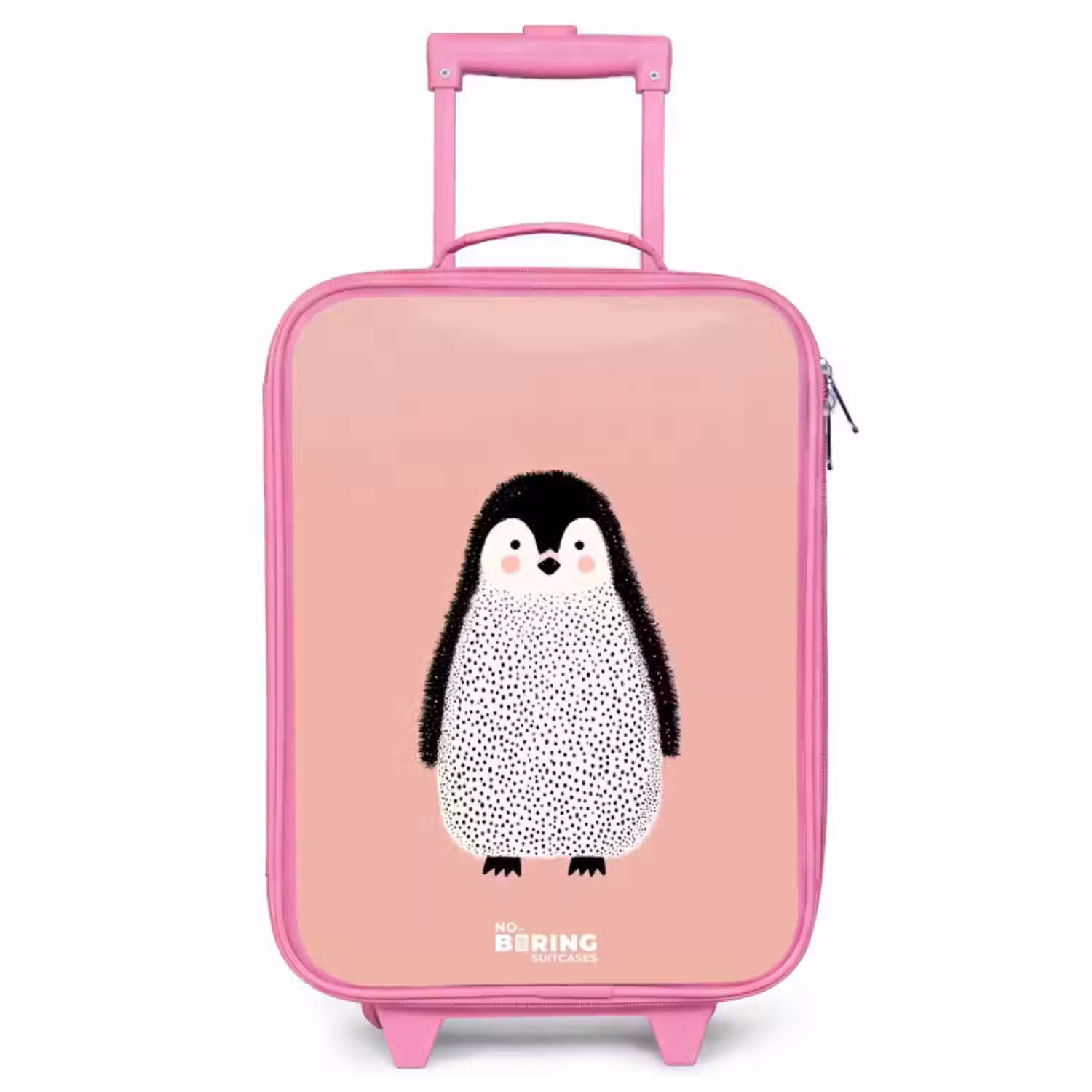 Kinderkoffer - Roze - Pinguïn - Stippen - Roze - Minimalistisch