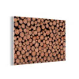Houtblokken - Textuur - Patroon - Bruin - Rustiek forex 5mm xxl -3d