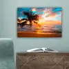 Palm - Zonsondergang - Horizon - Strand - Zee - Tropisch canvas 2cm klein -sfeer4