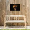 Leeuw - Zwart - Oranje - Verf Tuinposter op houten frame 2 cm dik klein -sfeer4