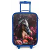 Goudbruin paard tussen de bloemen Kinderkoffer - Blauw klein -zz3dotto