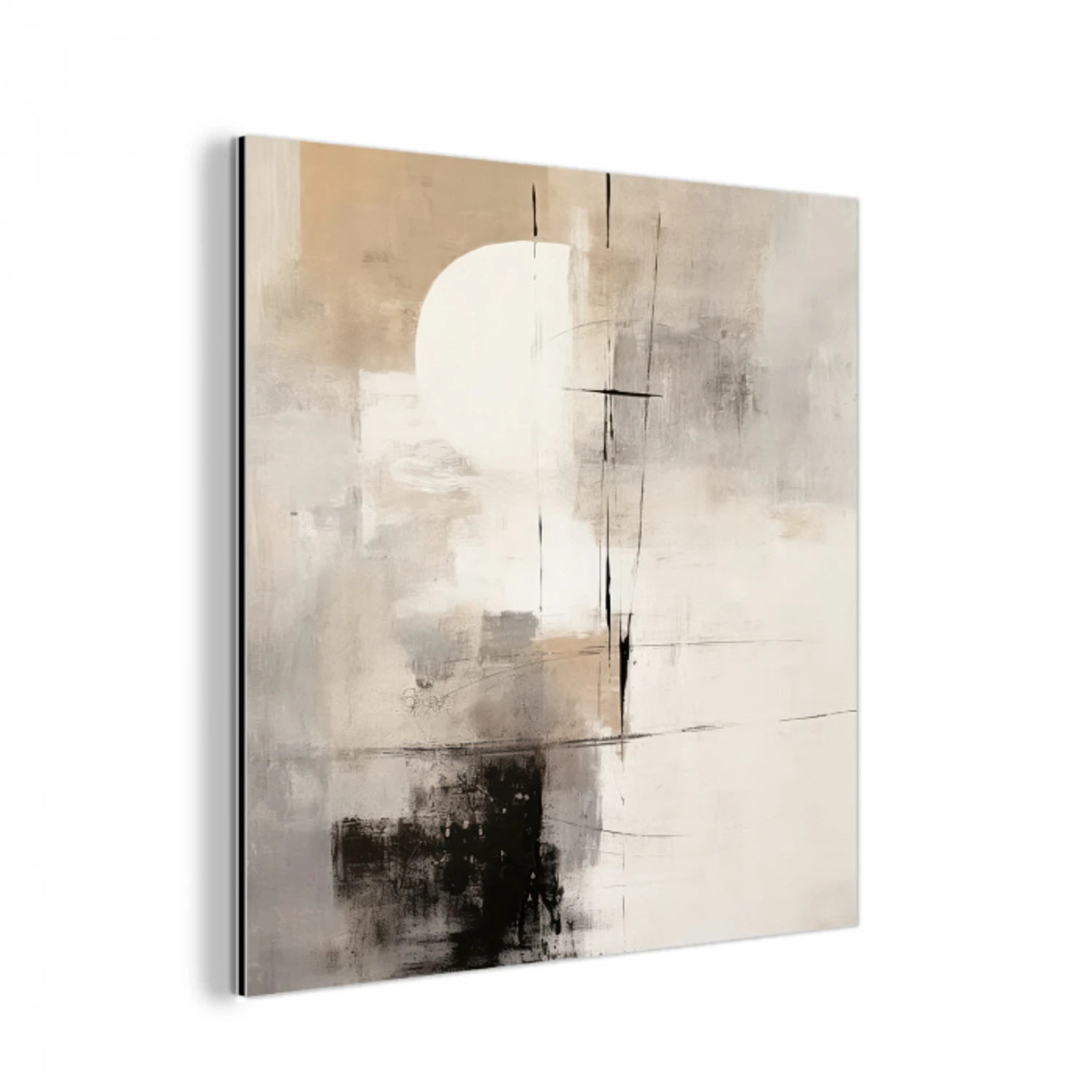 Abstract - Kunst - Grijs aluminium wit klein -3d