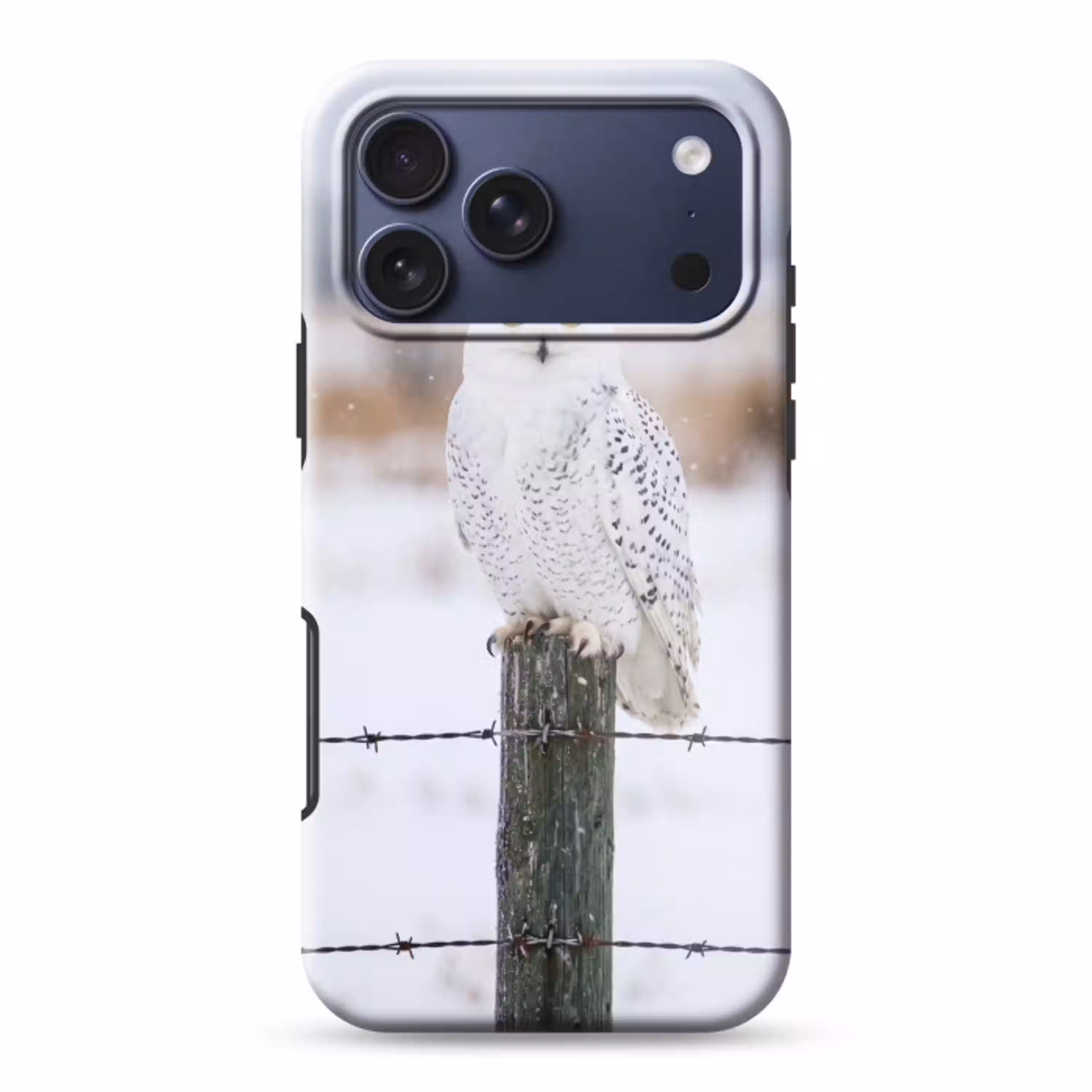 Sneeuwuil - Hek - Sneeuw - Wit Toughcase MagSafe Apple iPhone 17 Pro Max klein -3d