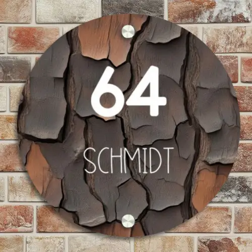 Boomschors - Modern Naambord Rond klein -sfeer2
