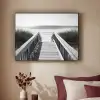 Loopbrug - Hout - Strand - Zee Textielframe zwart klein -sfeer1