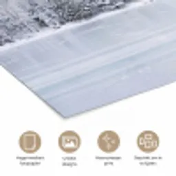 Meer - Dennen - IJs - Winter - Rustgevend poster papier klein -closeup_NL