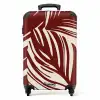 Grote bladeren in rood met beige NBS - Handbagage koffer - Kinderen Unisex middel -productfoto_recht