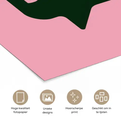 Roze - Tekstwolk - Groen - BLAH BLAH BLAH poster papier klein -closeup_NL
