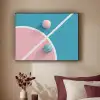 Basketbal - Pastel - Roze - BLauw Textielframe zwart klein -sfeer1