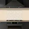 Bladeren - Patroon - Beige - Wit keuken achterwand spatscherm klein 900 -sfeer1