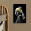 Meisje met de parel - Johannes Vermeer - Goud canvas 2cm klein -sfeer3