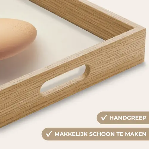 Ei - Beige - Ovaal - Egaal Dienblad Rechthoek middel -USP_HandgreepNL