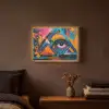 Graffiti - Kleuren - Oog - Kunst Light Box met batterij (Wandlamp) middel -sfeer4