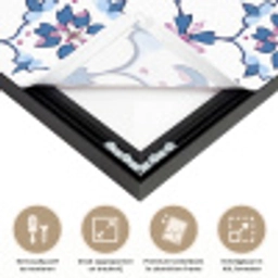 Modern - Patroon - Blauw - Roze Textielframe zwart klein 947 -USP_feed_closeupNL